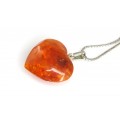 colier cu pandant chihlimbar scandinav. orange amber. argint 835 & sterling. Danemarca